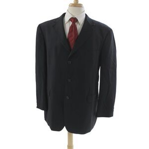 346 Brooks Brothers Mens Wool Blend Black 2pc Suit Jacket Size 46